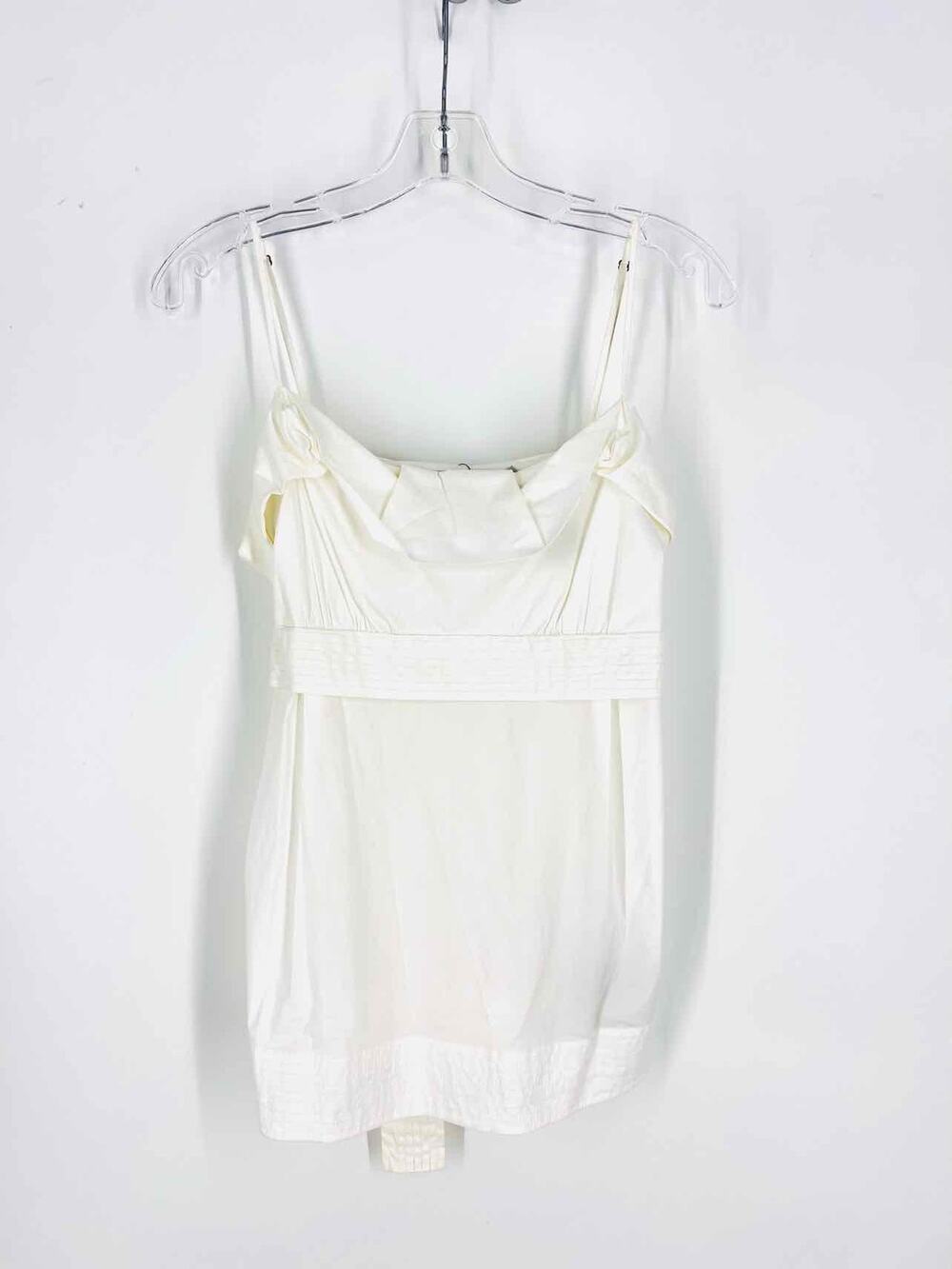 BCBGMaxazria Size S White Foldover Collar Belted NEW Designer Top-Sleeveless
